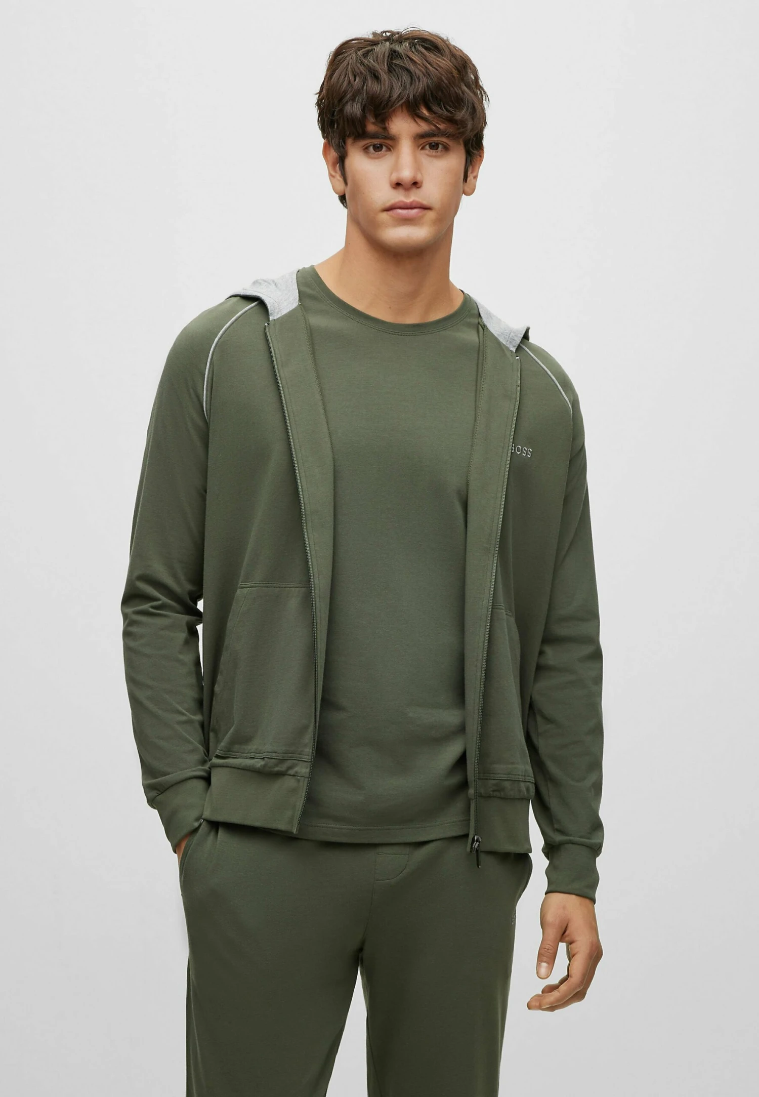 Boss Mix Amp Match H - Zip-Up Sweatshirt - Dark Green Six 1 Boss Mix Amp Match H - Zip-Up Sweatshirt - Dark Green Six