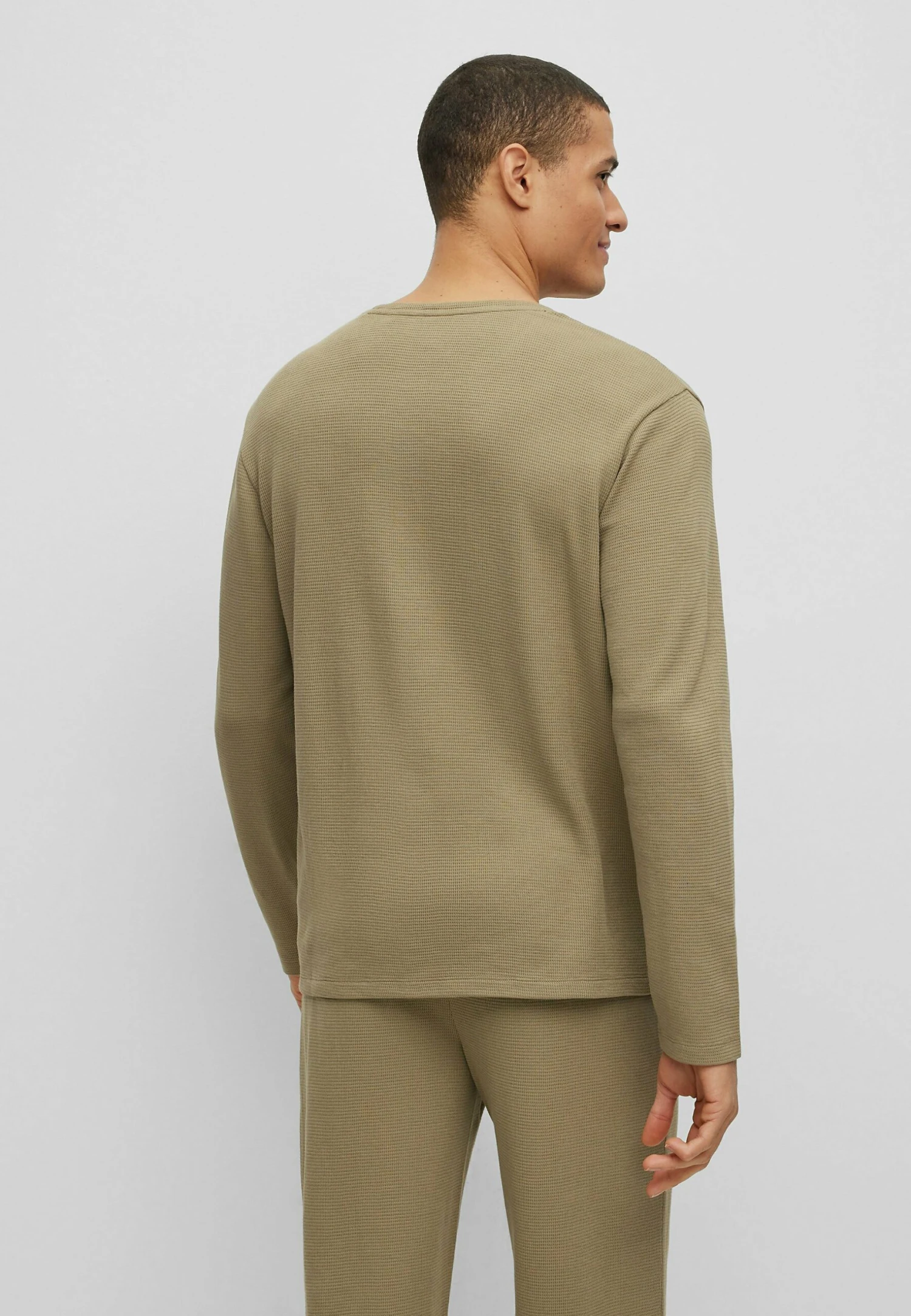 Boss Waffle Ls - Pyjama Top - Light Green Six 3 Boss Waffle Ls - Pyjama Top - Light Green Six - Image 3