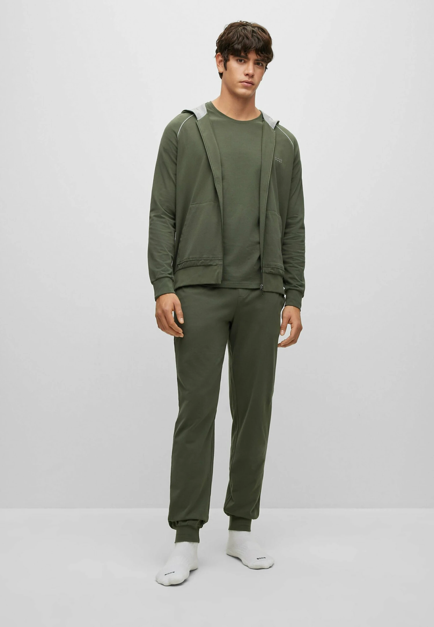 Boss Mix Amp Match H - Zip-Up Sweatshirt - Dark Green Six 2 Boss Mix Amp Match H - Zip-Up Sweatshirt - Dark Green Six - Image 2