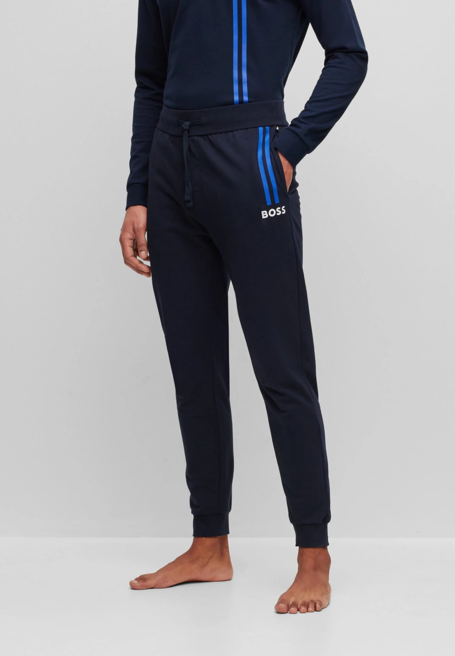 Boss Authentic- Tracksuit Bottoms - Dark Blue Three 1 Boss Authentic- Tracksuit Bottoms - Dark Blue Three