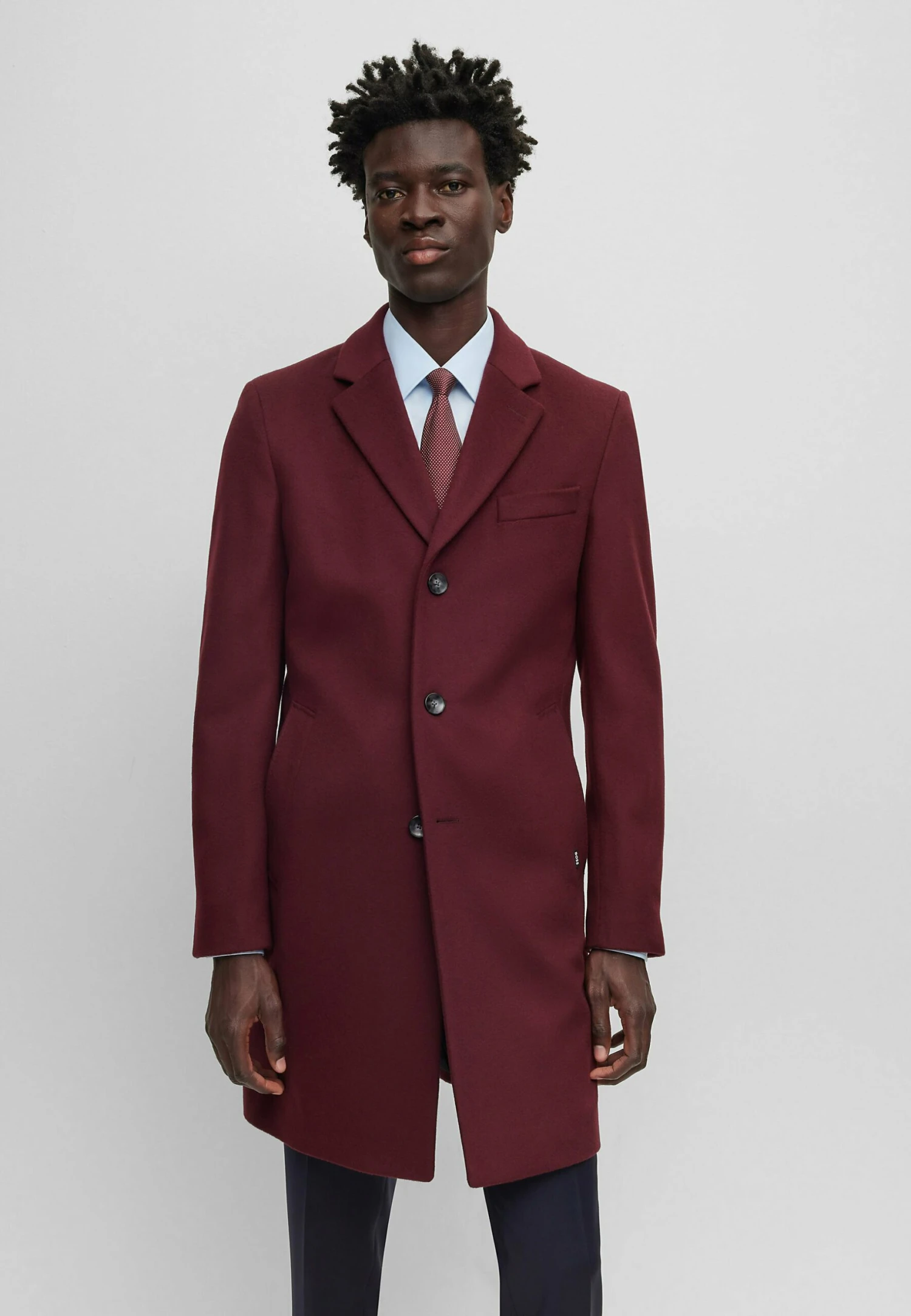Boss H-Hyde-234 - Classic Coat - Dark Red Four 1 Boss H-Hyde-234 - Classic Coat - Dark Red Four