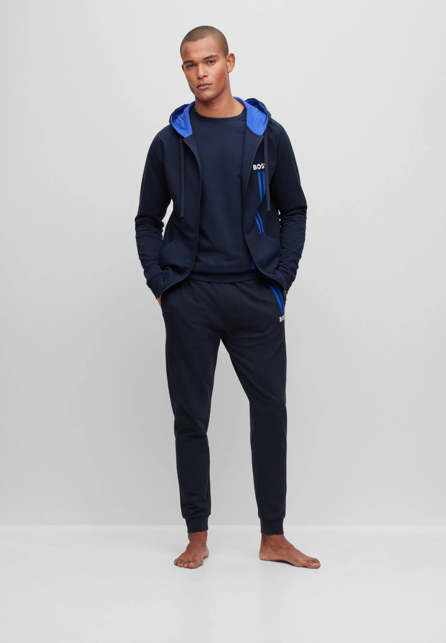 Boss Authentic- Tracksuit Bottoms - Dark Blue Three 2 Boss Authentic- Tracksuit Bottoms - Dark Blue Three - Image 2