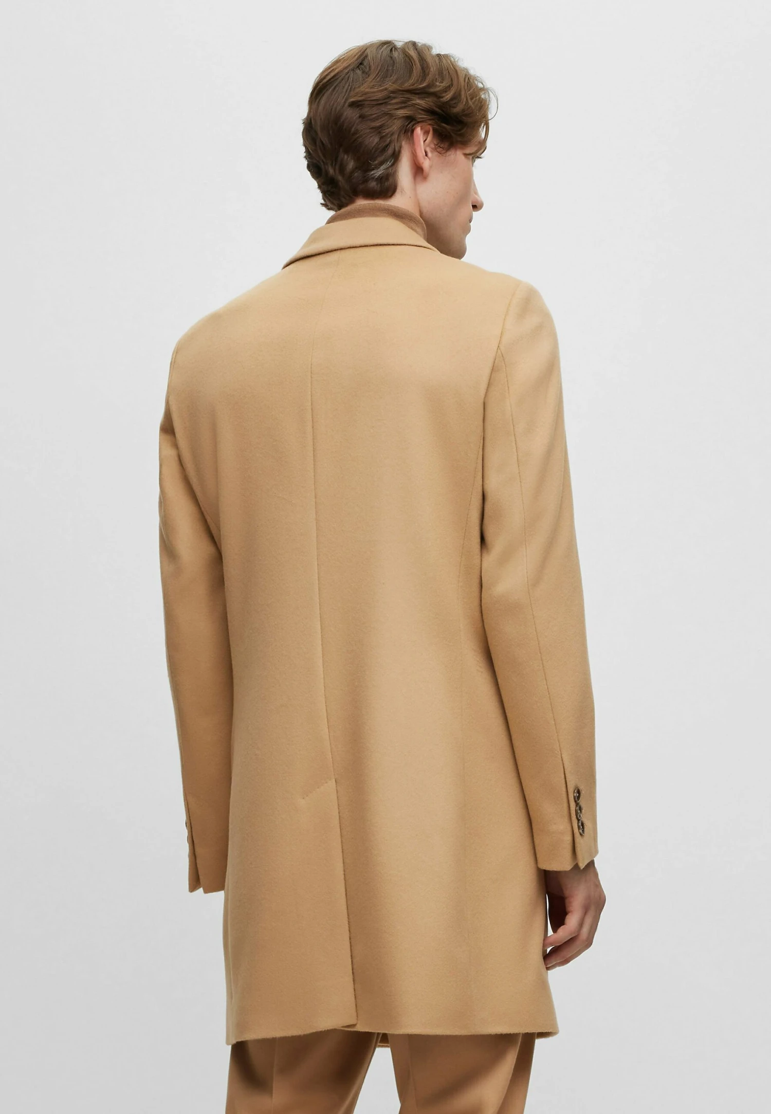 Boss H-Hyde-234 - Classic Coat - Beige 3 Boss H-Hyde-234 - Classic Coat - Beige - Image 3