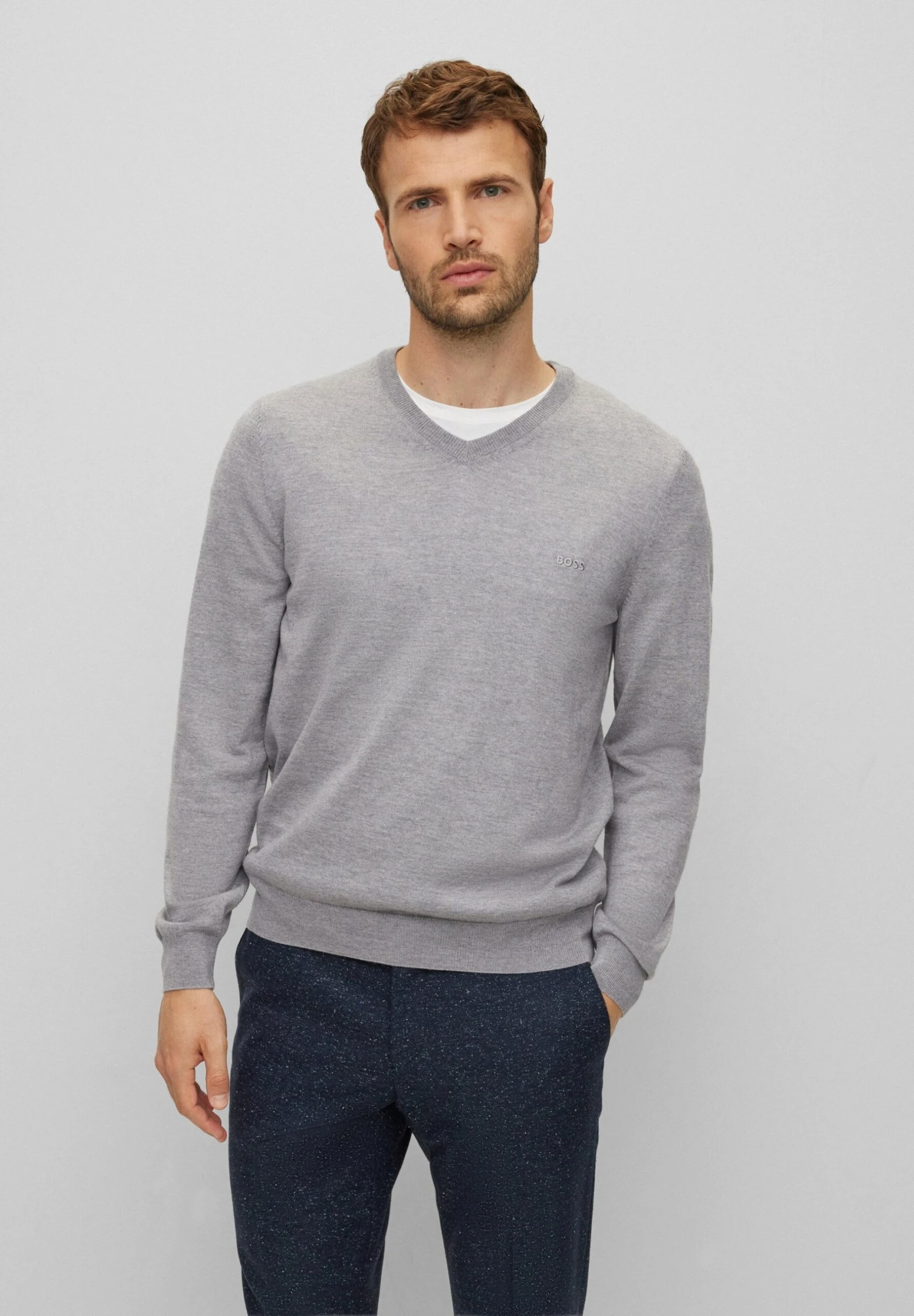 Boss Baram-L - Jumper - Silver One 1 Boss Baram-L - Jumper - Silver One