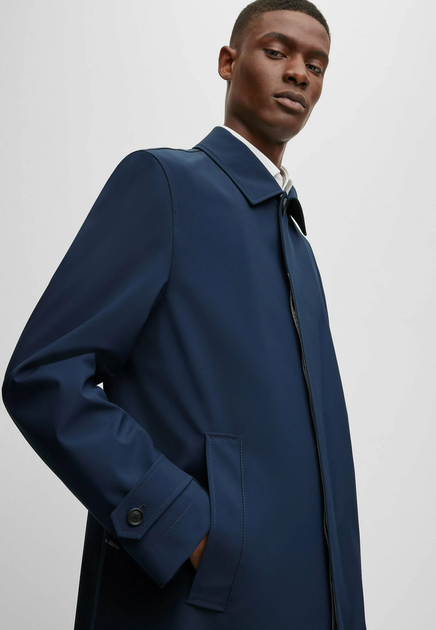 Boss Classic Coat - Dark Blue Four 5 Boss Classic Coat - Dark Blue Four - Image 5