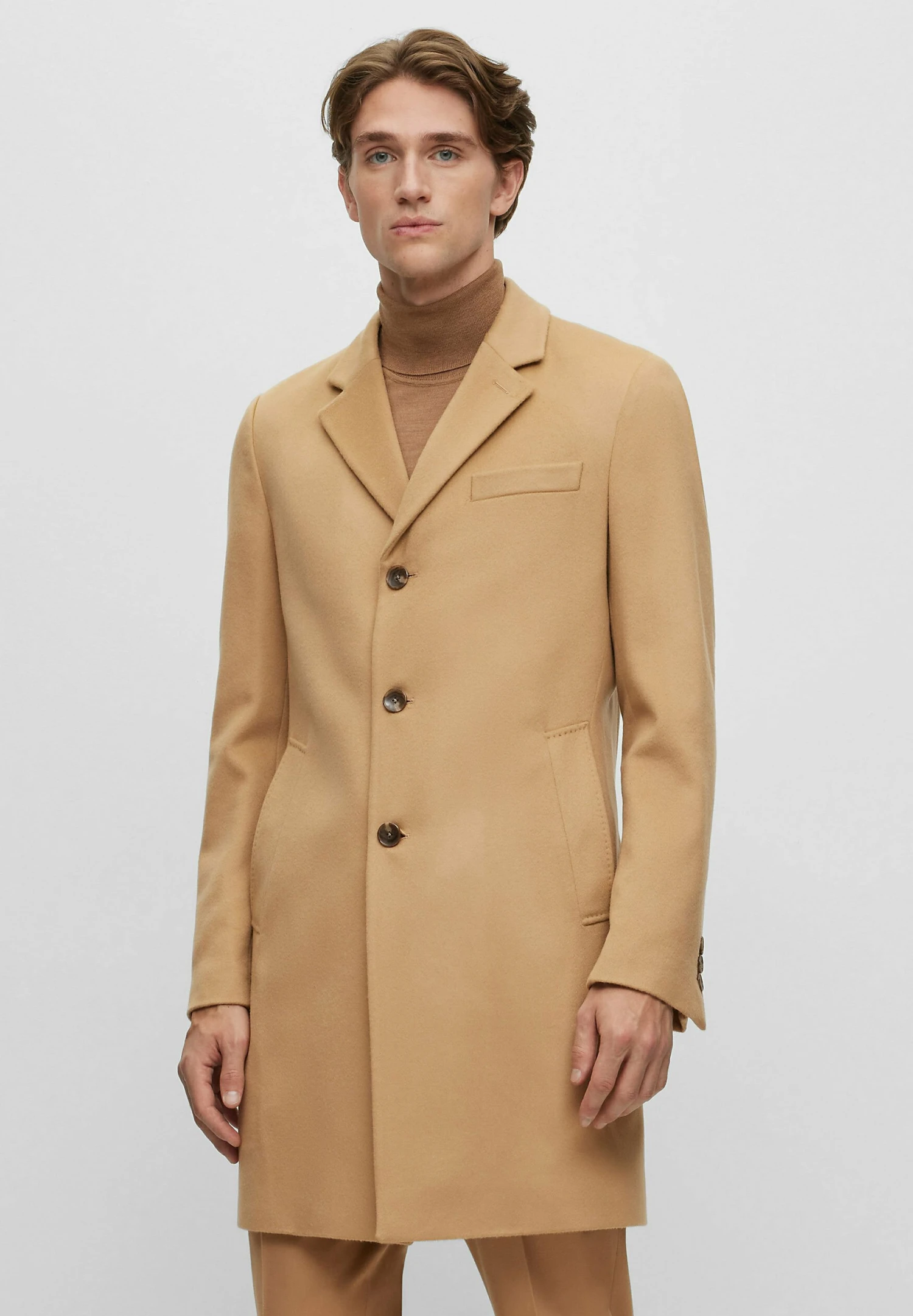 Boss H-Hyde-234 - Classic Coat - Beige 1 Boss H-Hyde-234 - Classic Coat - Beige
