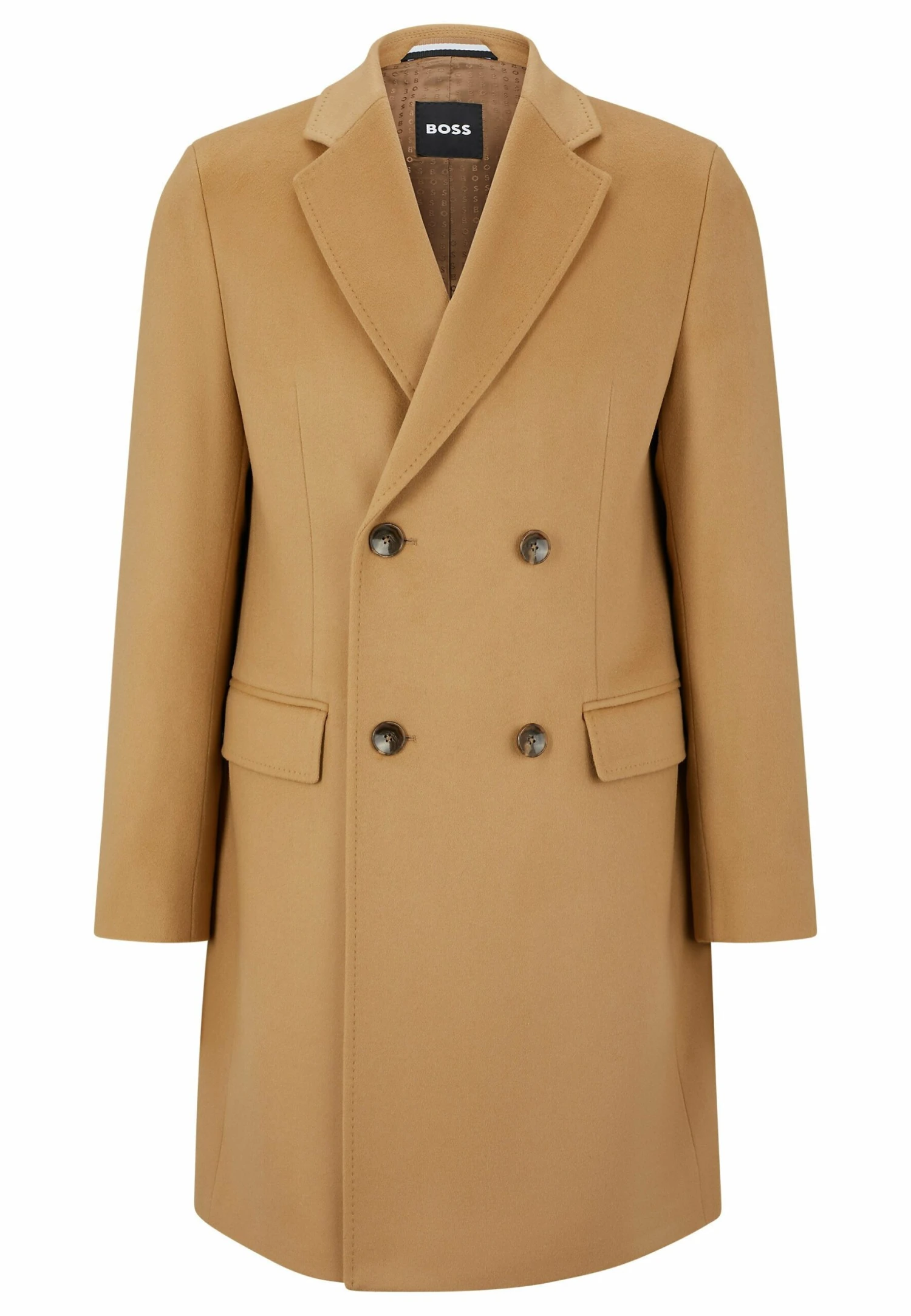 Boss H-Hyde-Db-Flaps - Classic Coat - Beige 1 Boss H-Hyde-Db-Flaps - Classic Coat - Beige
