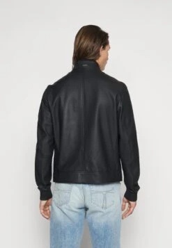 Boss Mapson - Leather Jacket - Black -Boss Sales Store 9dde2815dfc94c5cbf15c6ba3ee04a72