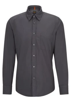 Boss Garment Dyed Popeline Regular Fit Shirt - Formal Shirt - Dark Grey -Boss Sales Store ad7ecd48865b48ea9d3b28a012fcfba8