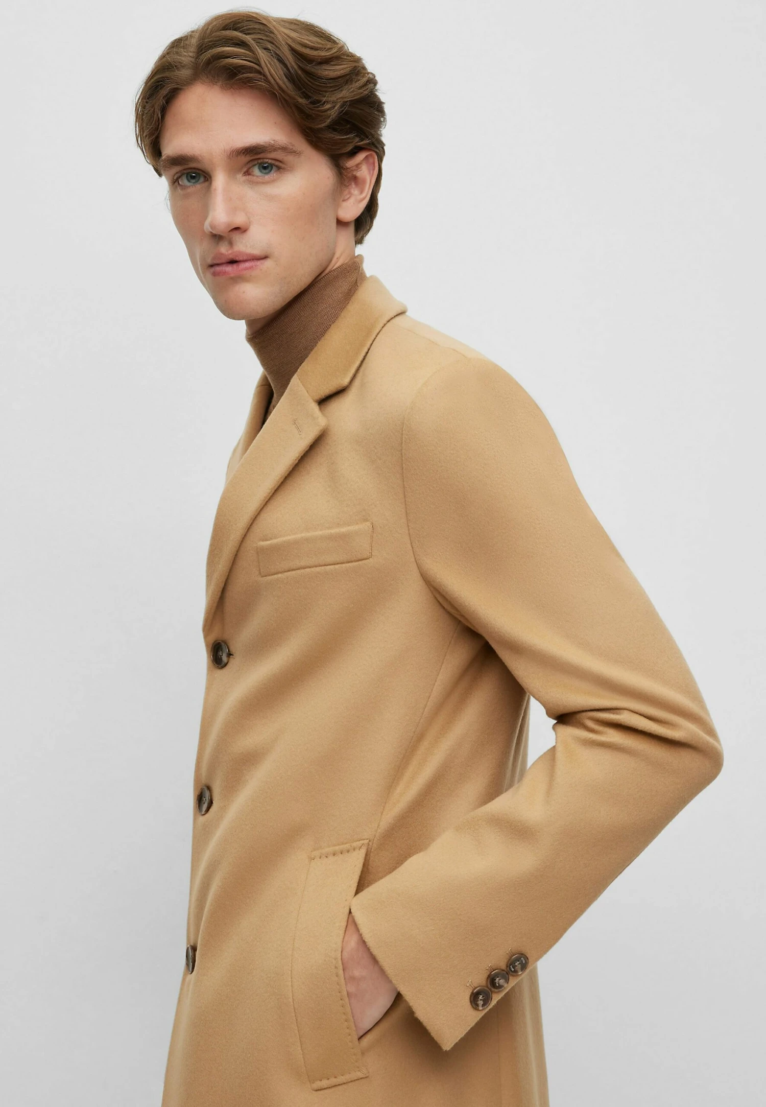 Boss H-Hyde-234 - Classic Coat - Beige 5 Boss H-Hyde-234 - Classic Coat - Beige - Image 5