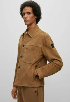 Boss Leather Jacket - Open Beige -Boss Sales Store b2edc0a6471e4b279049ed0bc5b2e862