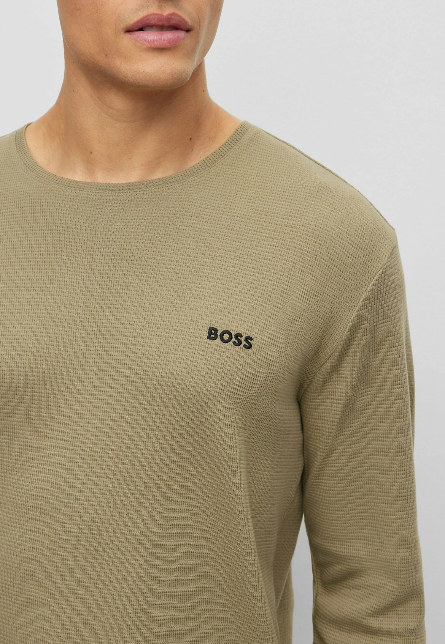 Boss Waffle Ls - Pyjama Top - Light Green Six 4 Boss Waffle Ls - Pyjama Top - Light Green Six - Image 4