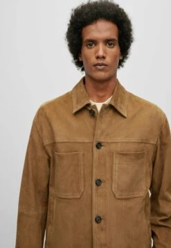 Boss Leather Jacket - Open Beige -Boss Sales Store c9dcfe48184a4236b06d7e1a5b50aeea