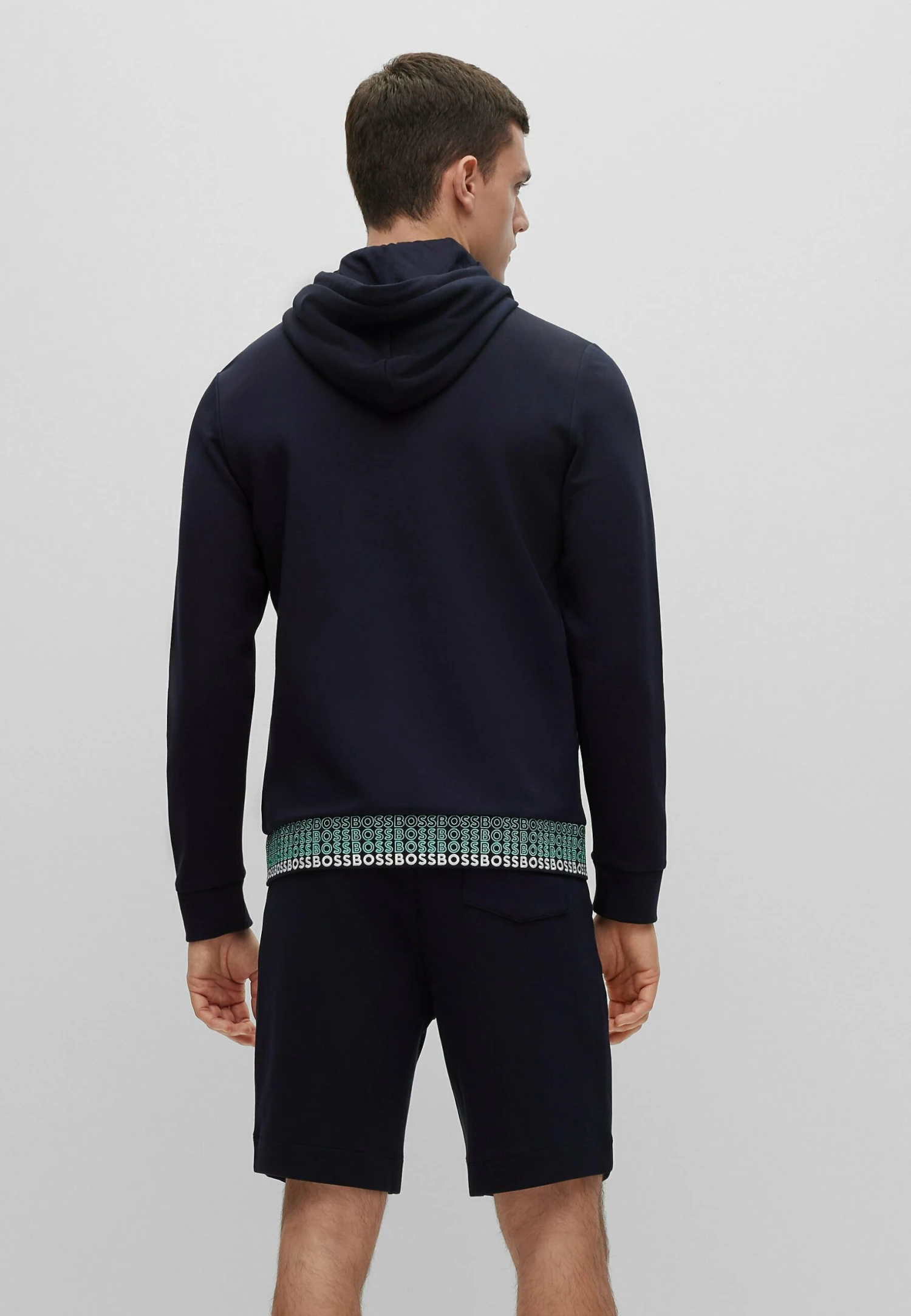 Boss Saggy- Zip-Up Sweatshirt - Dark Blue Two 4 Boss Saggy- Zip-Up Sweatshirt - Dark Blue Two - Image 4