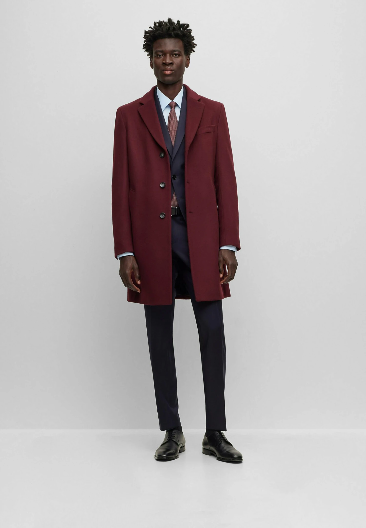Boss H-Hyde-234 - Classic Coat - Dark Red Four 2 Boss H-Hyde-234 - Classic Coat - Dark Red Four - Image 2