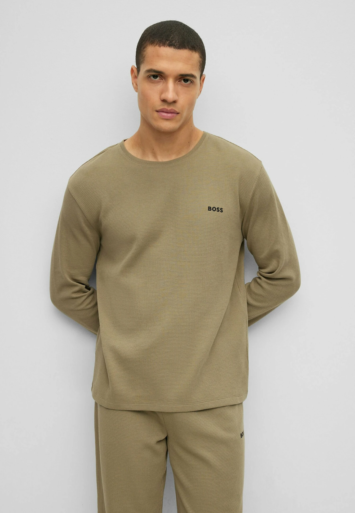 Boss Waffle Ls - Pyjama Top - Light Green Six 1 Boss Waffle Ls - Pyjama Top - Light Green Six