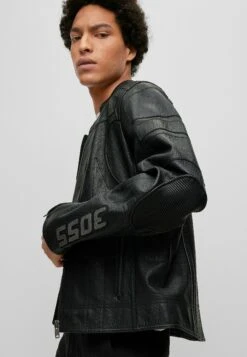 Boss Jocas - Leather Jacket - Black One -Boss Sales Store eab87cdcb11c466695c04c8f8732bfef