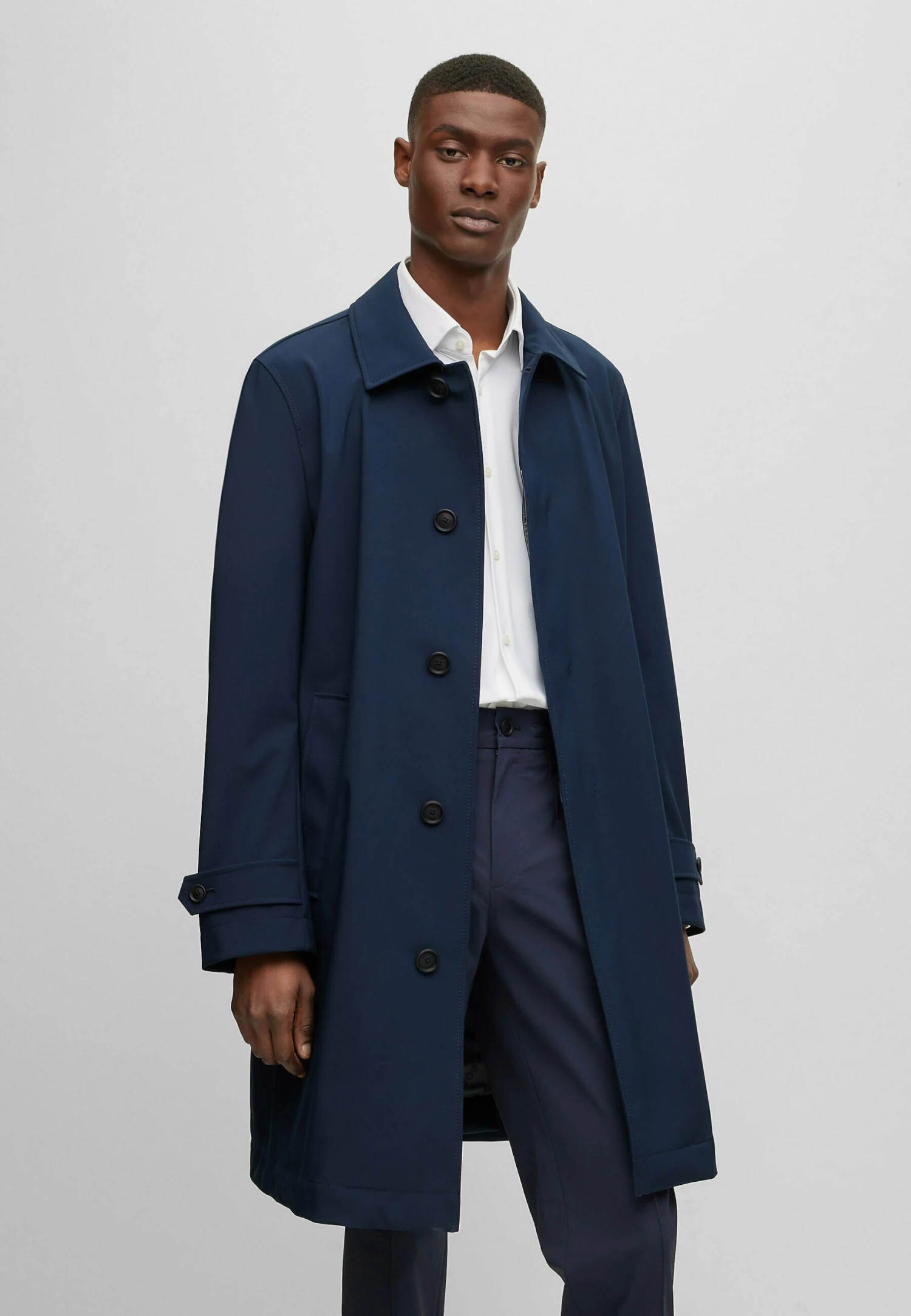 Boss Classic Coat - Dark Blue Four 1 Boss Classic Coat - Dark Blue Four