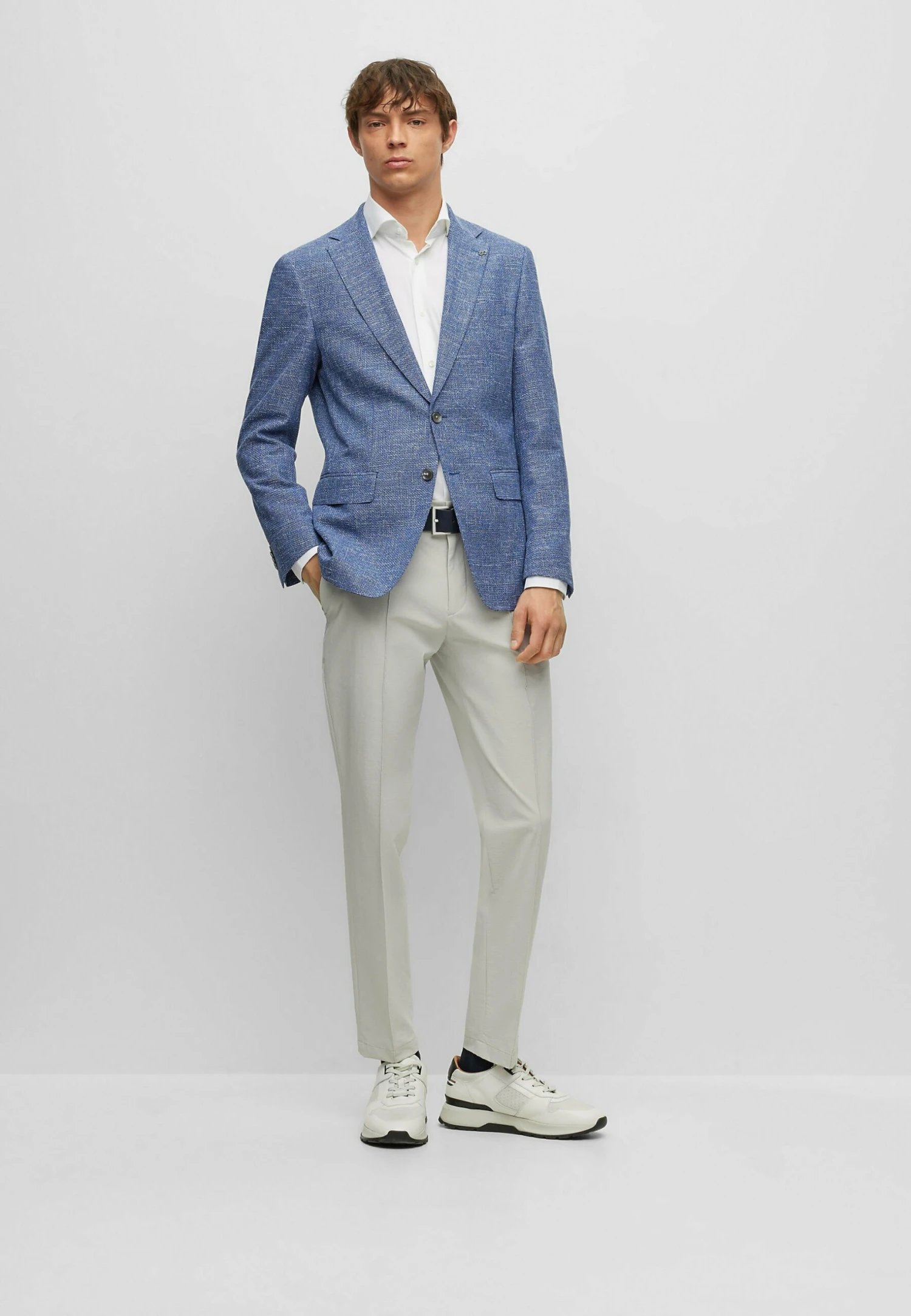 Boss H-Hutson - Blazer Jacket - Open Blue Fifteen 2 Boss H-Hutson - Blazer Jacket - Open Blue Fifteen - Image 2